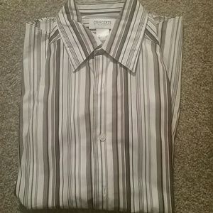 Brown Striped Button Down (Concepts by Claiborne)
